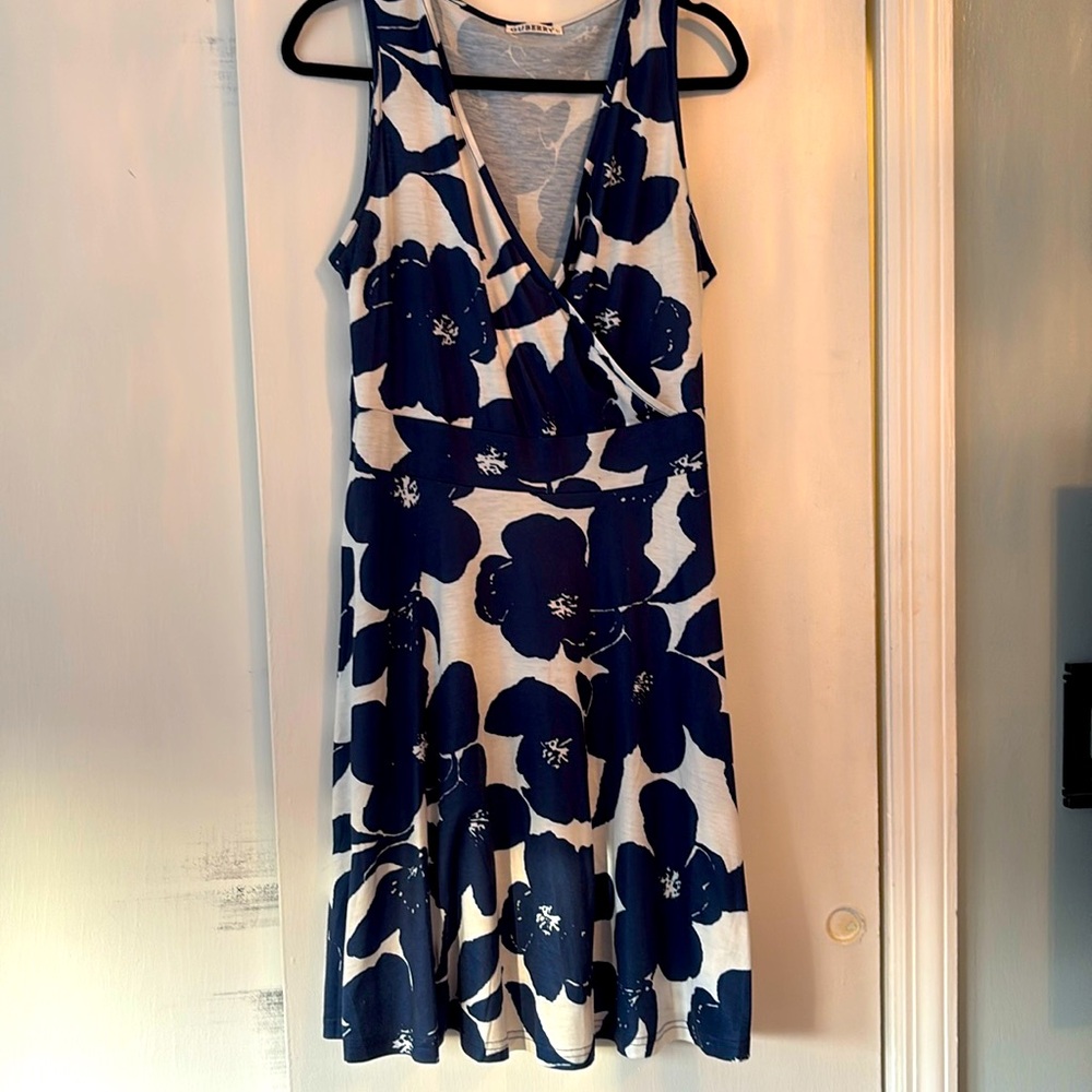 Navy and White A line summer Dress